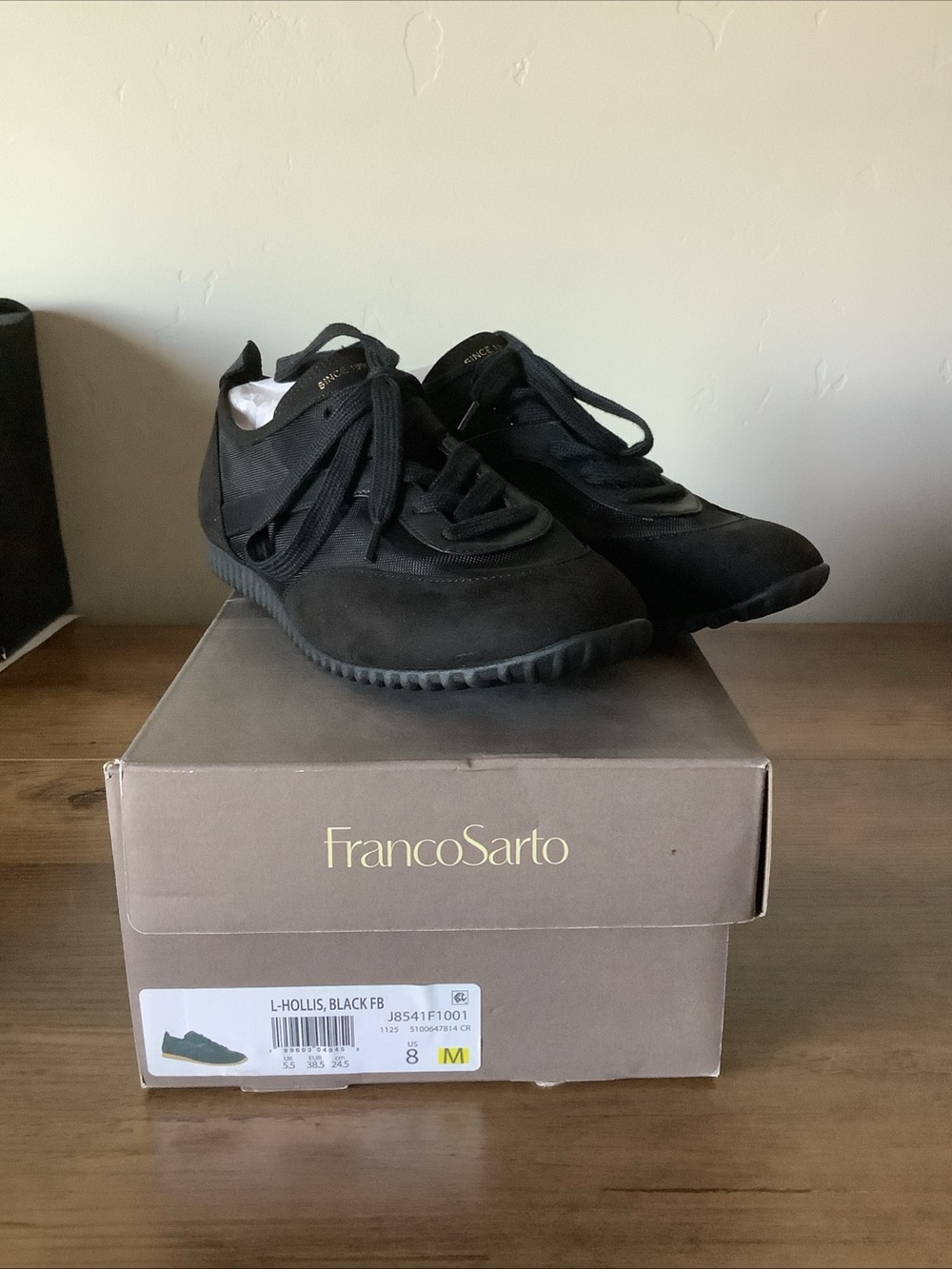 Franco Sarto L-Hollis Mesh Black Casual Lace-Up breathable Sneakers